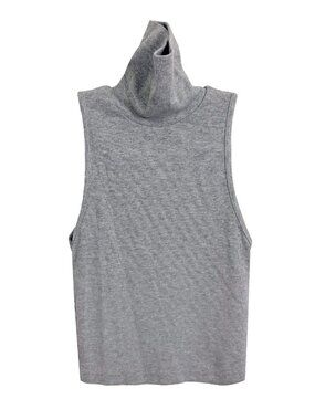 ZARA Women’s Cropped Sleeveless Mock Neck Tank Grey Size Small